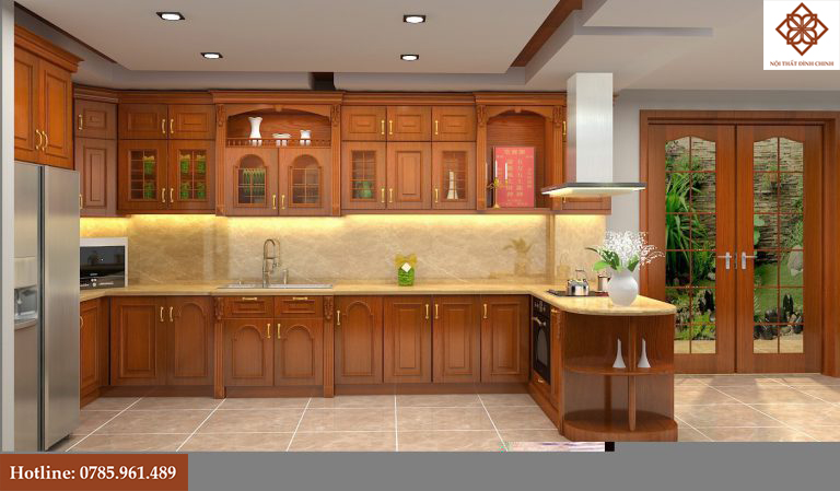Tủ bếp gỗ tự nhiên - Sử dụng vật liệu gỗ tự nhiên, tủ bếp gỗ tự nhiên cùng với thiết kế tinh tế sẽ mang đến cho bạn một không gian bếp đầy ấn tượng. Sản phẩm chất lượng, bền đẹp, giữ nguyên vẻ đẹp của gỗ sẽ là sự lựa chọn tuyệt vời cho căn bếp của bạn.